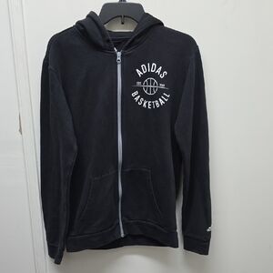 3/$15 Deal 🎉 Adidas 🏀 Black Zip-Up Basketball Hoodie - Size S